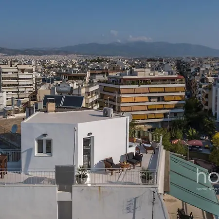 22sqm Tiny Homm Rooftop Flat & Patio Acropolis View Athens